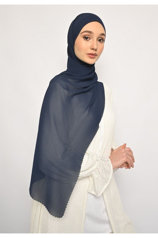 Pasmina Instan Lasercut Cerutti Navy